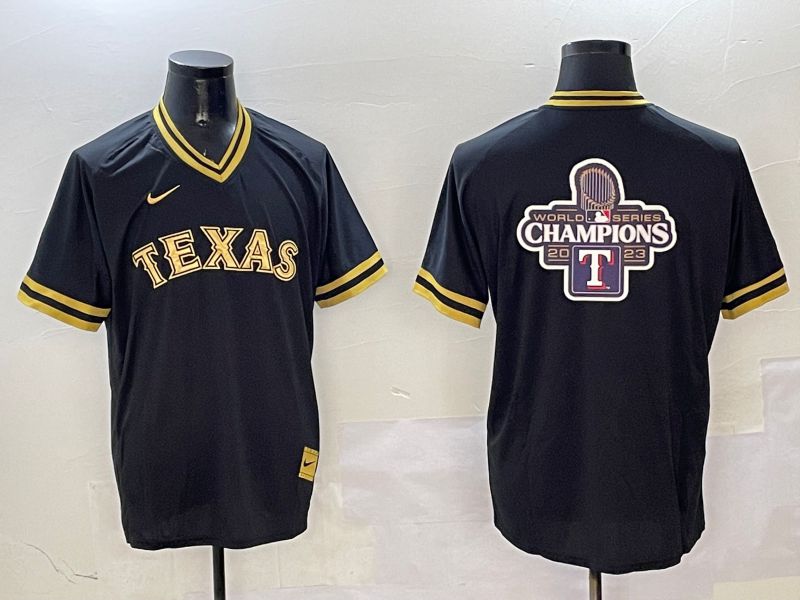 Men Texas Rangers Blank Black Gold Game 2025 Nike MLB Jersey style 10